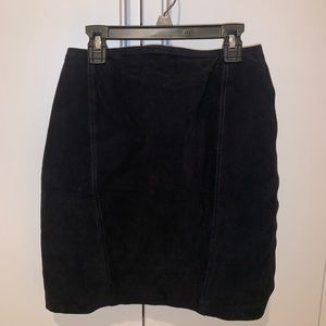100% Black Leather Skirt